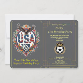 Custom USA Soccer Team Bald Eagle Birthday Invite シーズンカード