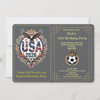Custom USA Soccer Team Bald Eagle Birthday Invite シーズンカード