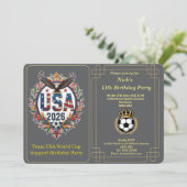 Custom USA Soccer Team Bald Eagle Birthday Invite シーズンカード (スタンド正面)