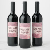 Custom Valentine Beverage Label 'You Are Loved' ワインラベル (ボトル)