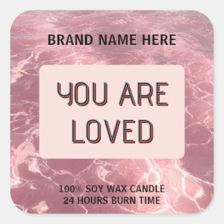 Custom Valentine Candle Sticker 'You Are Loved' スクエアシール