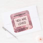 Custom Valentine Candle Sticker 'You Are Loved' スクエアシール (封筒)