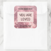 Custom Valentine Candle Sticker 'You Are Loved' スクエアシール (バッグ)