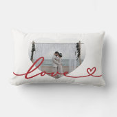 Custom Valentine Heart Photo ランバークッション (正面)