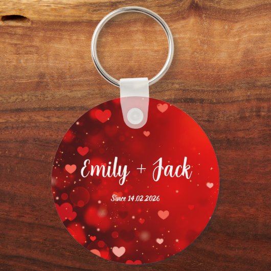 Custom Valentine  Love Gift for Him & Her キーホルダー (正面)