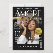 Custom Valentine Magazine Cover, Modern Couple シーズンカード (正面)