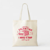 Custom Valentine Nap and Cat Funny Tote Bag トートバッグ (裏面)
