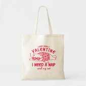 Custom Valentine Nap and Cat Funny Tote Bag トートバッグ (正面)