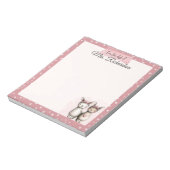 Custom Valentine Notepad Cute Pink Llama & Hearts ノートパッド (回転)