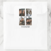 Custom Valentine Photo Collage Candle Label スクエアシール (バッグ)