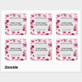 Custom Valentine’s Day Candle Label Romantic Text スクエアシール (シート)
