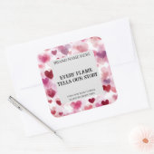 Custom Valentine’s Day Candle Label Romantic Text スクエアシール (封筒)