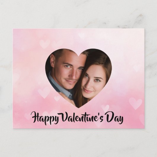 Custom Valentine’s Day Heart-Shaped Photo Card シーズンポストカード (正面)