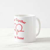 Custom Valentine’s day Heartbeat  Mug Personalized コーヒーマグカップ (正面右)