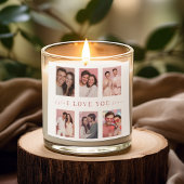 Custom Valentine’s Day Photo Collage Candle Label スクエアシール
