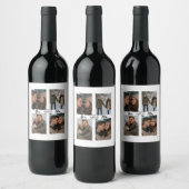 Custom Valentine Wine Label with Multiple Photos ワインラベル (ボトル)
