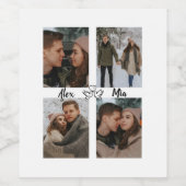 Custom Valentine Wine Label with Multiple Photos ワインラベル (シングルラベル)
