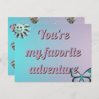 Custom  Valentine's Card | Turquoise and Purple シーズンポストカード