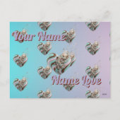 Custom  Valentine's Card | Turquoise and Purple シーズンポストカード (裏面)