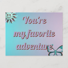 Custom  Valentine's Card | Turquoise and Purple シーズンポストカード