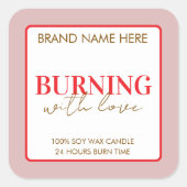 Custom Valentine's Day Candle Label スクエアシール (正面)