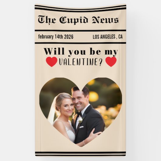 Custom Valentines Day Gift Idea, Printable Will  横断幕 (縦)