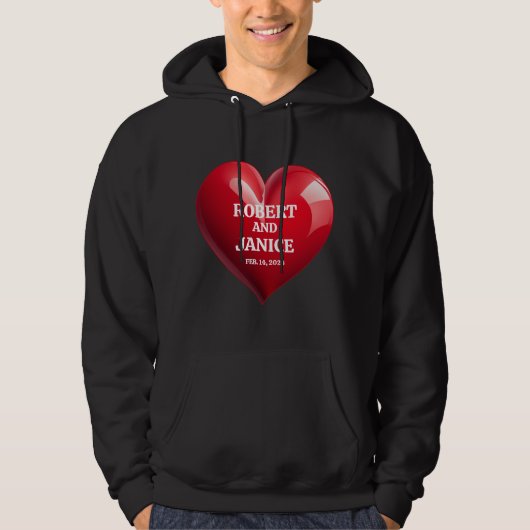 Custom valentines day personalize heart gift パーカ (正面)