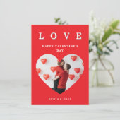 Custom Valentines Day Romantic Love Photo Collage シーズンカード (スタンド正面)