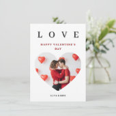 Custom Valentines Day Romantic Love Photo Collage シーズンカード (スタンド正面)