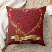 Custom Valentine'S Red Rose Heart Love  クッション (ブランケット)