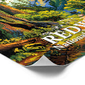 Custom Van Gogh Redwood National Park Hiking Trail ポスター (角)