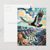 Custom Van Gogh Zion Canyon Bird California Condor ポストカード (正面/裏面)