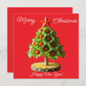 Custom Vegetables Christmas Tree, Lettuce Leaves  シーズンカード (正面/裏面)