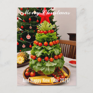 Custom Vegetables Christmas Tree, Lettuce Leaves  シーズンポストカード