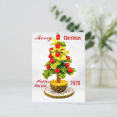 Custom Vegetables Christmas Tree, Lettuce Leaves  ポストカード (スタンド正面)