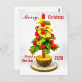 Custom Vegetables Christmas Tree, Lettuce Leaves  ポストカード (正面/裏面)