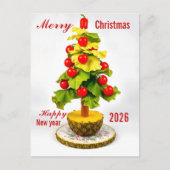 Custom Vegetables Christmas Tree, Lettuce Leaves  ポストカード (正面)
