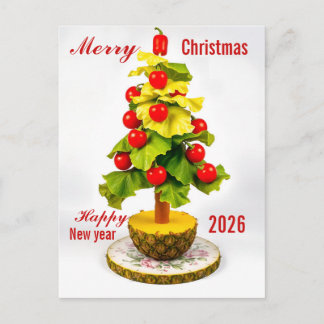 Custom Vegetables Christmas Tree, Lettuce Leaves  ポストカード