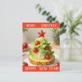 Custom Vegetables Christmas Tree, Lettuce Leaves  ポストカード (スタンド正面)