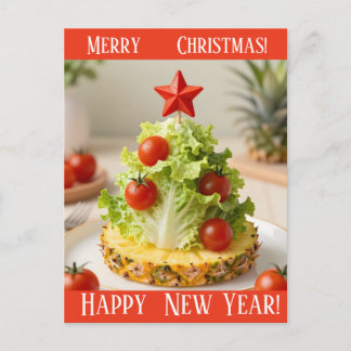 Custom Vegetables Christmas Tree, Lettuce Leaves  ポストカード