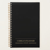 Custom Velvet Black Minimal Planner プランナー手帳 (正面)