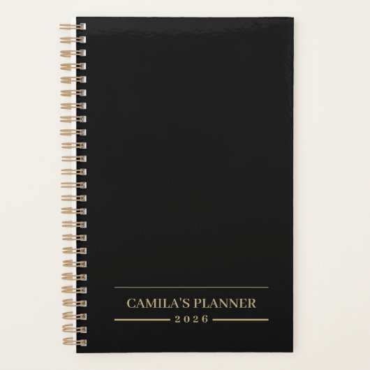 Custom Velvet Black Minimal Planner プランナー手帳 (正面)