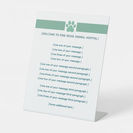 Custom VET Office 8x10 Desk Display Pedestal Sign 台座サイン (正面)