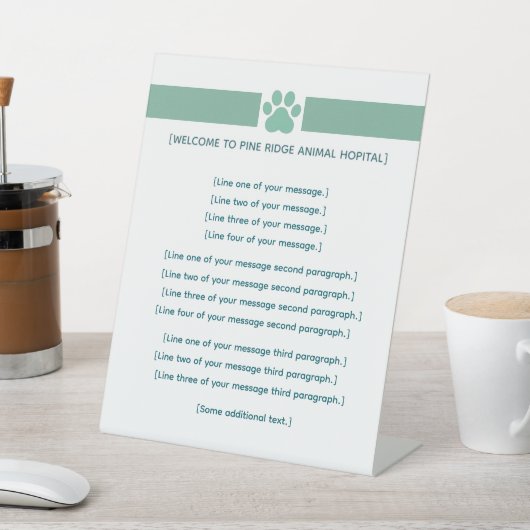 Custom VET Office 8x10 Desk Display Pedestal Sign 台座サイン (インサイチュ)