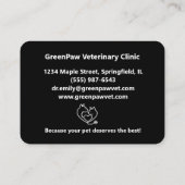 Custom Veterinarian Business Card with Photo 名刺 (裏面)