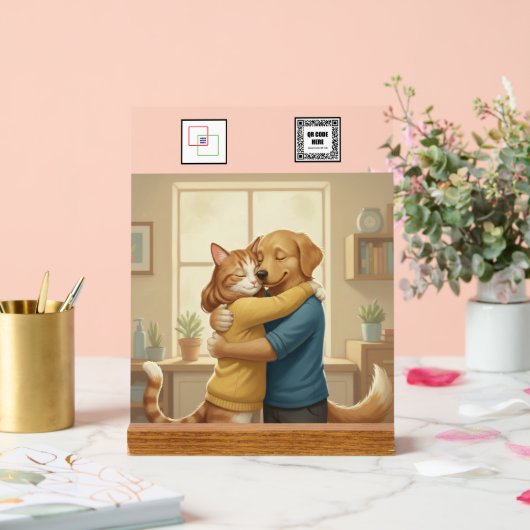 Custom Veterinarian Event Acrylic Pedestal Sign  アクリルサイン (ウェディング)