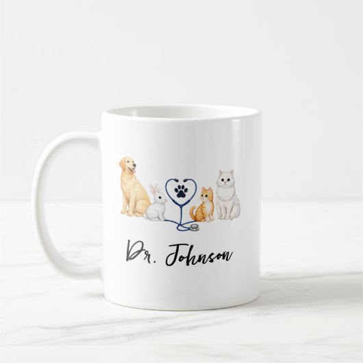 Custom Veterinarian | Personalized  Doctor’s Day コーヒーマグカップ (左)