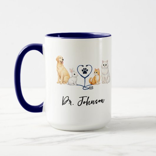 Custom Veterinarian | Personalized  Doctor’s Day マグカップ (左)
