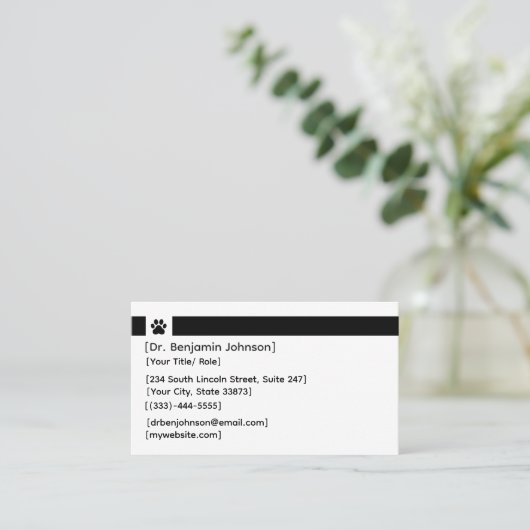 Custom Veterinary Appointment Card | Photo & Logo 名刺 (スタンド正面)