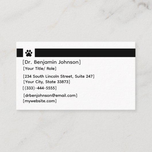 Custom Veterinary Appointment Card | Photo & Logo 名刺 (正面)